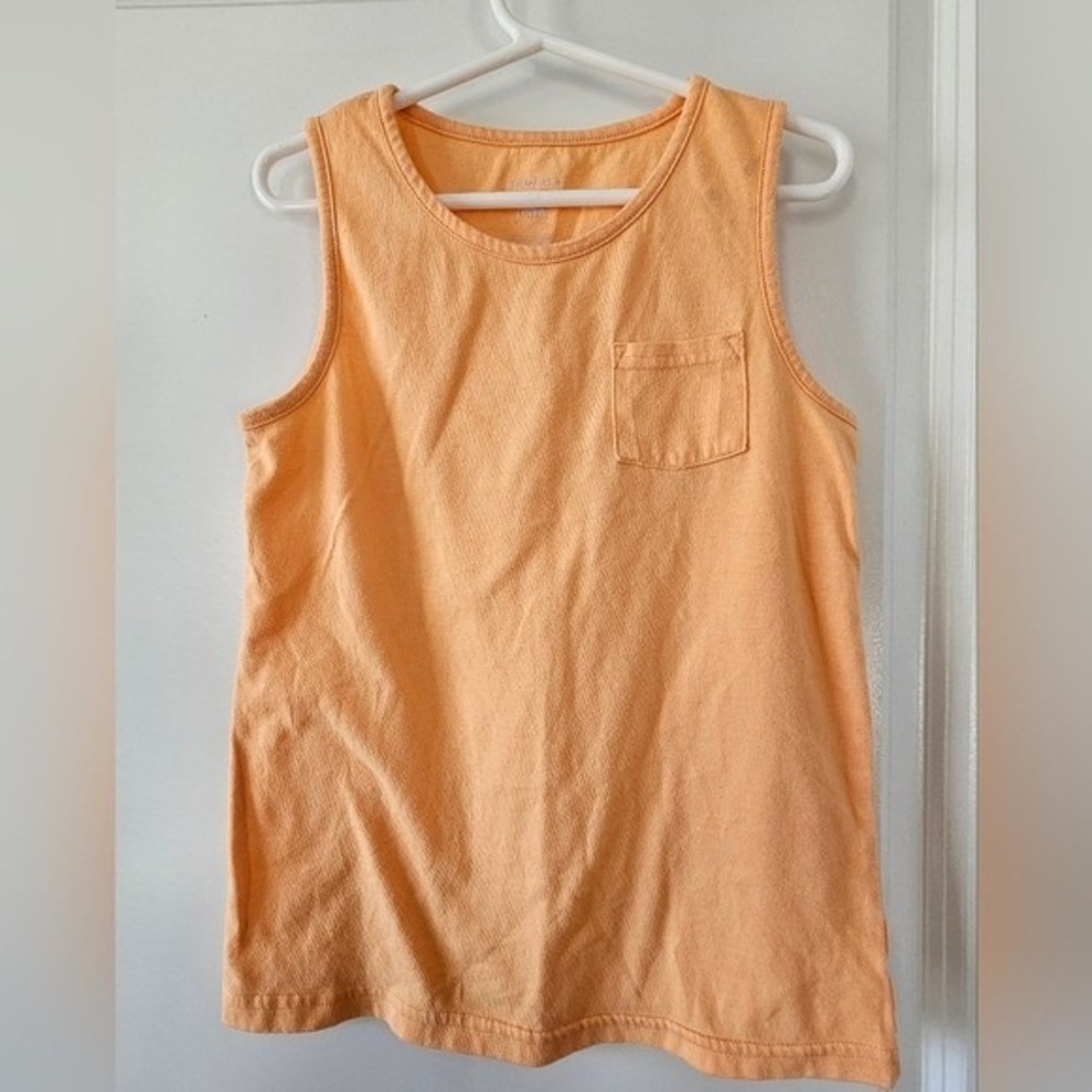 sz7 Essentials Orange Sleeveless Tank Top Basic Neutral Play Clothes Comfy Vacay